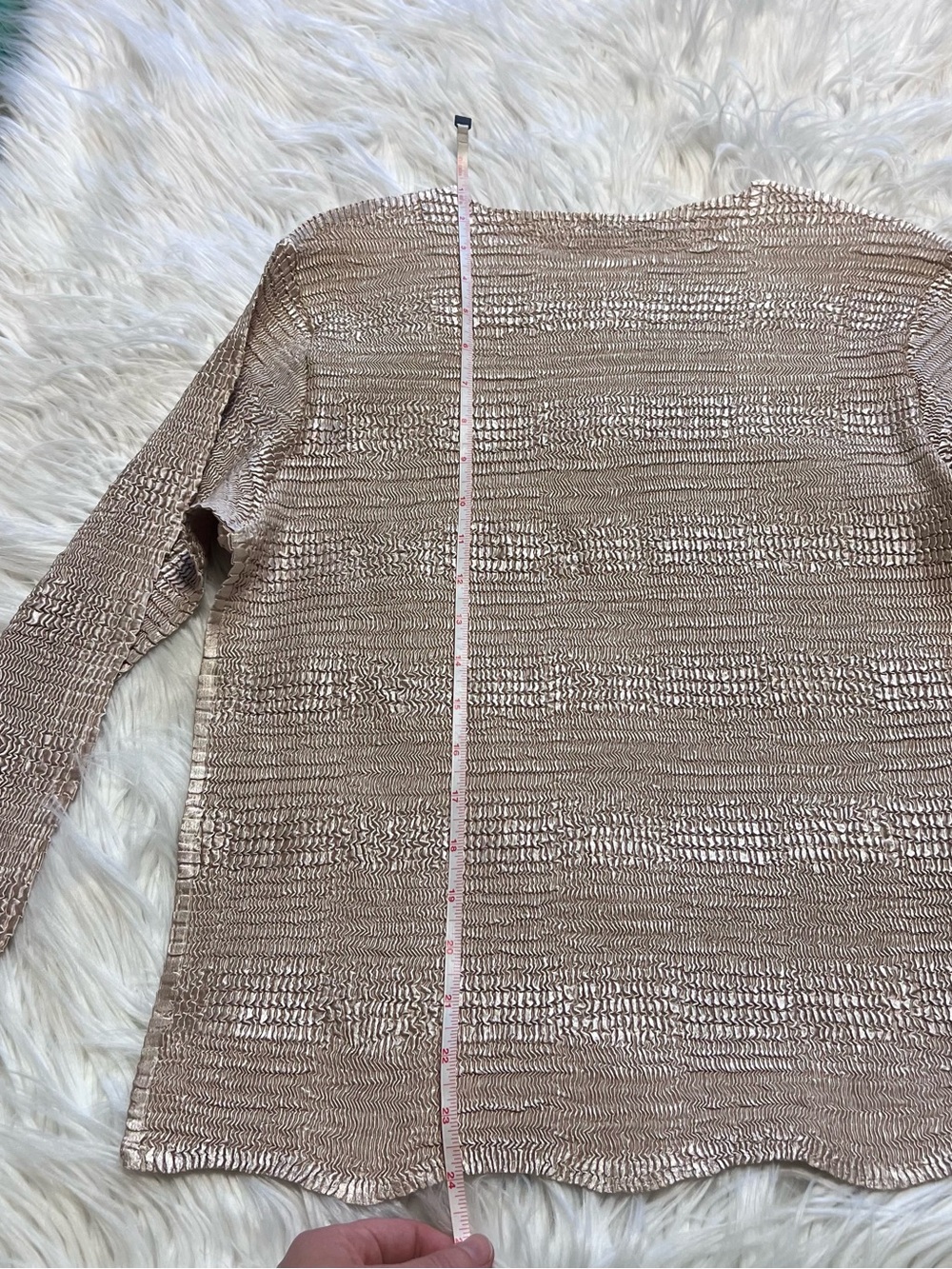 Vintage stretch Pile ou face Paris Lightweight Scoop Neck Sweater in Beige - Picture 3 of 4